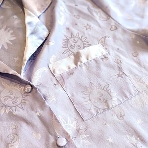 Vintage C&A Sun, Moon, Stars Lavender Summer Pajamas Sz M